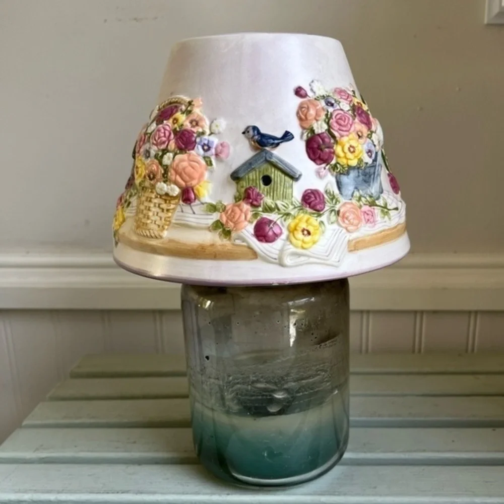 Spring Blossom Gardener’s Large Candle Shade by Laurie Korsgaden Watercolors NWT